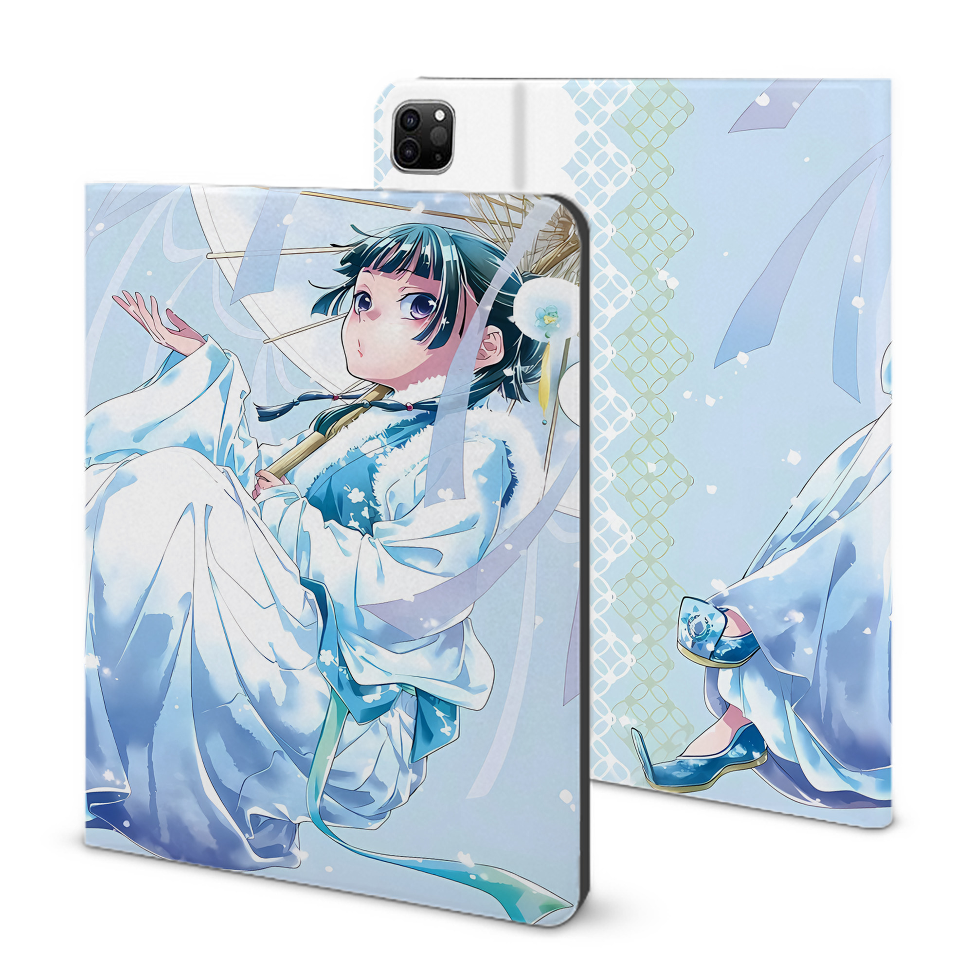 （画像用） 薬屋のひとりごと The Apothecary Diaries IPad ケース ブック型 PUレザー TPU 耐衝撃 軽量 薄型 ペン収納なし 全面保護 IPad 各モデル対応